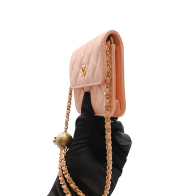 CHANEL Mini Pearl Crush Clutch On Chain In Pink