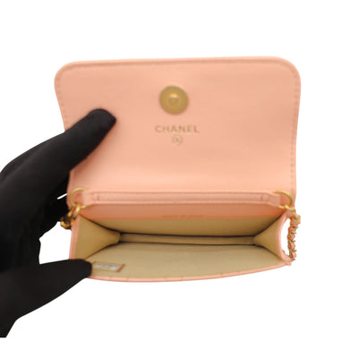CHANEL Mini Pearl Crush Clutch On Chain In Pink