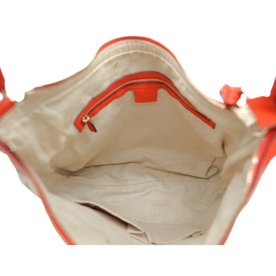 Gucci GG Canvas Miss GG Hobo Bag With Orange Leather