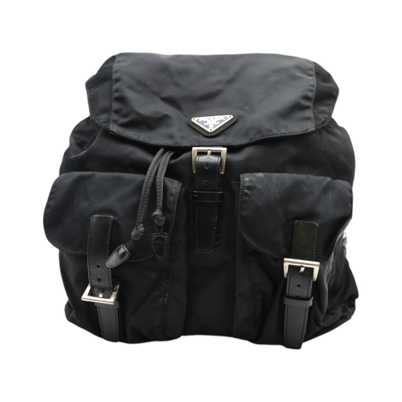 Prada Re-Nylon and Saffiano Small Backpack In Black