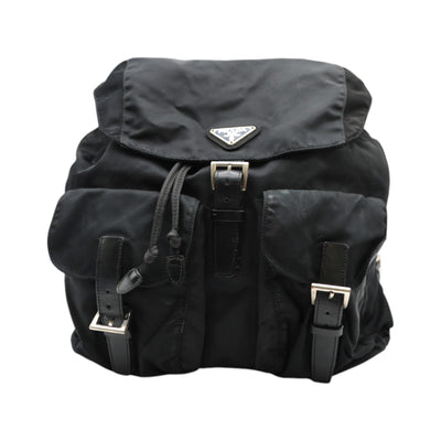 Prada Re-Nylon and Saffiano Small Backpack In Black