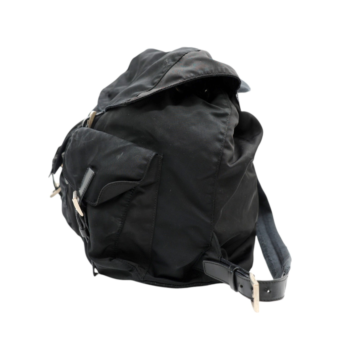 Prada Re-Nylon and Saffiano Small Backpack In Black