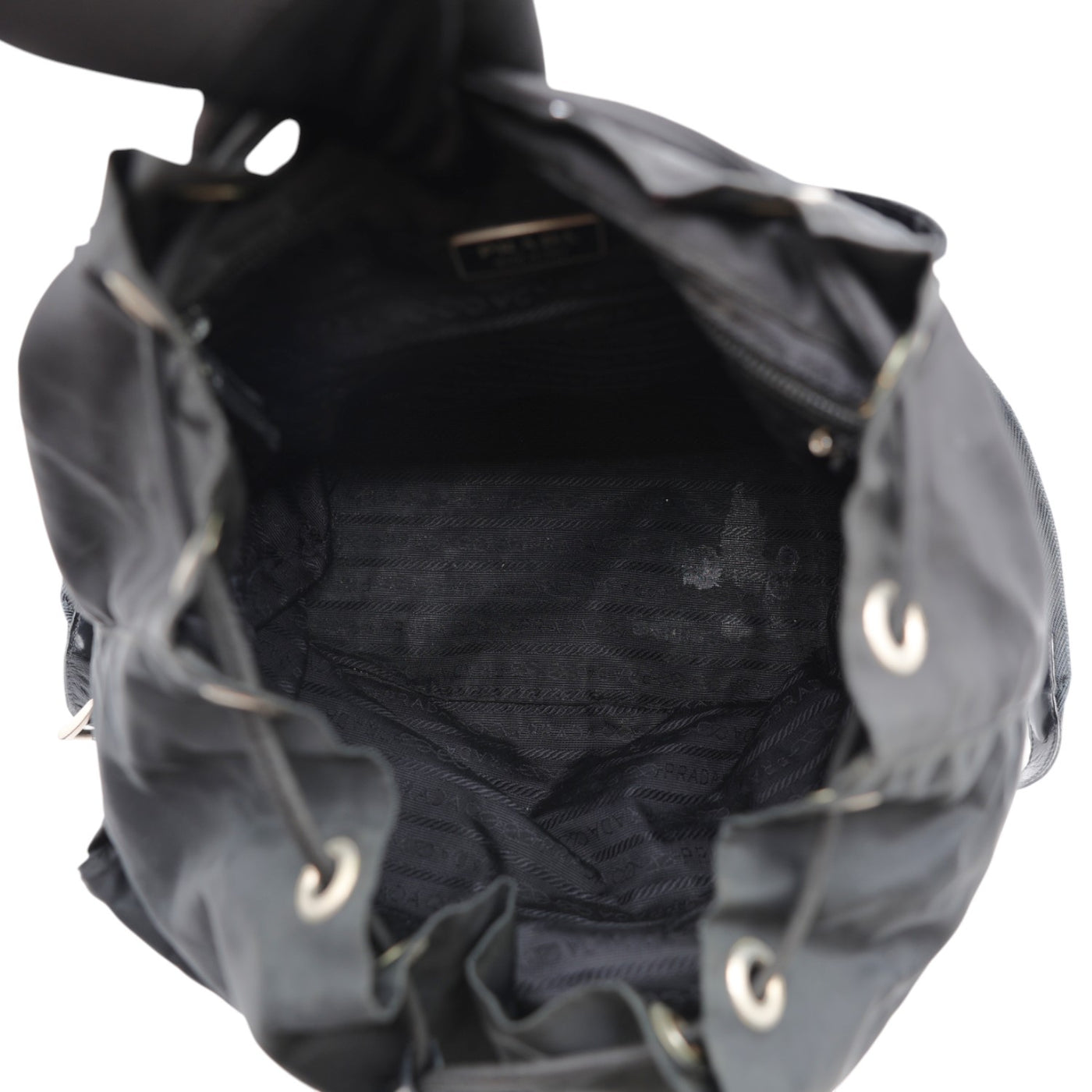 Prada Re-Nylon and Saffiano Small Backpack In Black