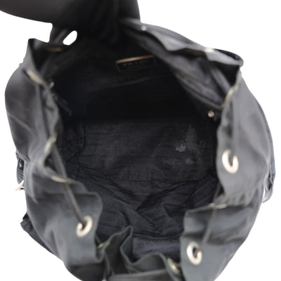 Prada Re-Nylon and Saffiano Small Backpack In Black