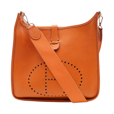Hermès Evelyn GM Taurilln Clemence Leather Crossbody Bag In Orange