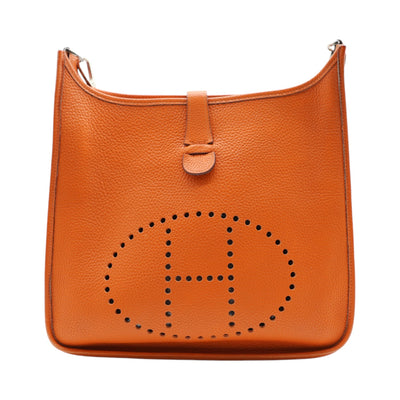 Hermès Evelyn GM Taurilln Clemence Leather Crossbody Bag In Orange