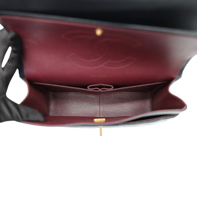 CHANEL Double Flap Lambskin Leather Jumbo Shoulder Bag In Black