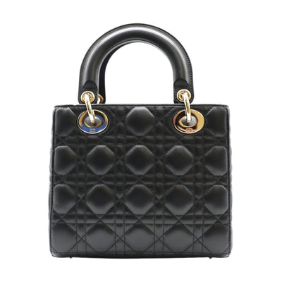 Christian Dior Lady Dior My ABCDior Small Lambskin Leather Handbag In Black