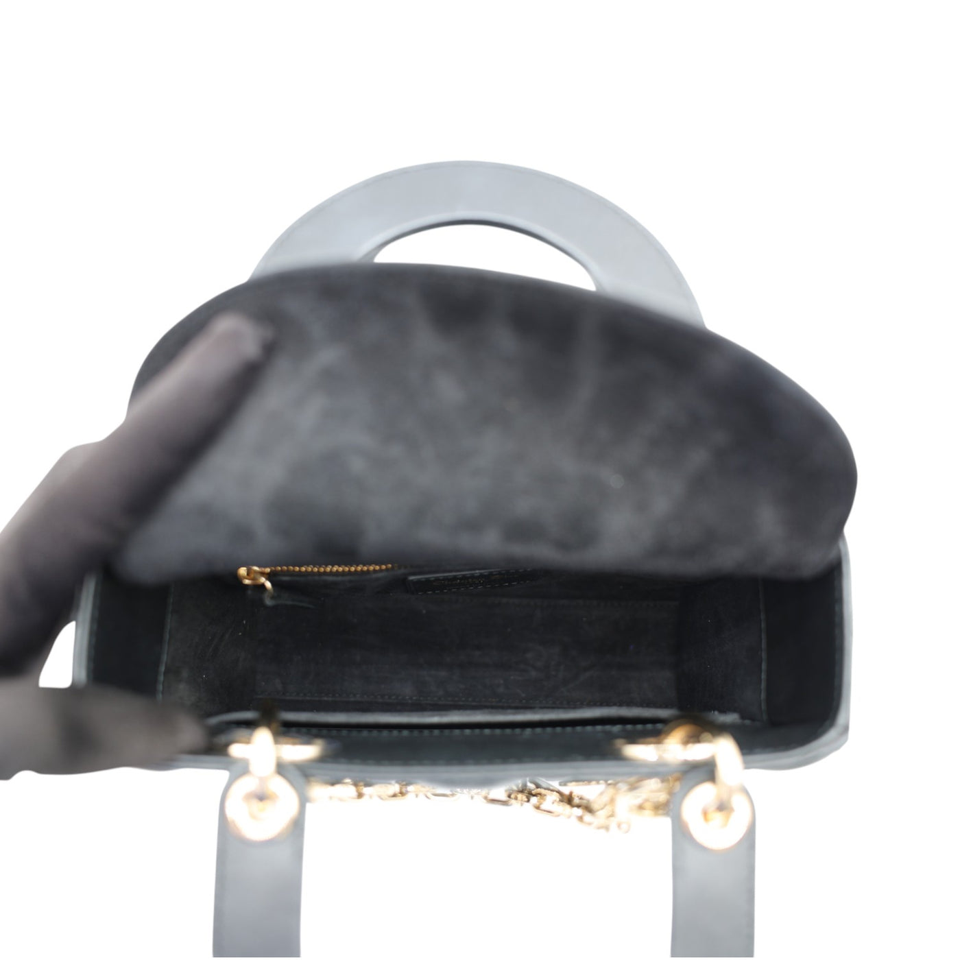 Christian Dior Lady Dior My ABCDior Small Lambskin Leather Handbag In Black