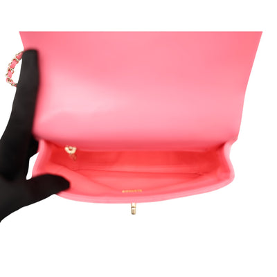 CHANEL Mini Top Handle Bag Lambskin Leather In Pink