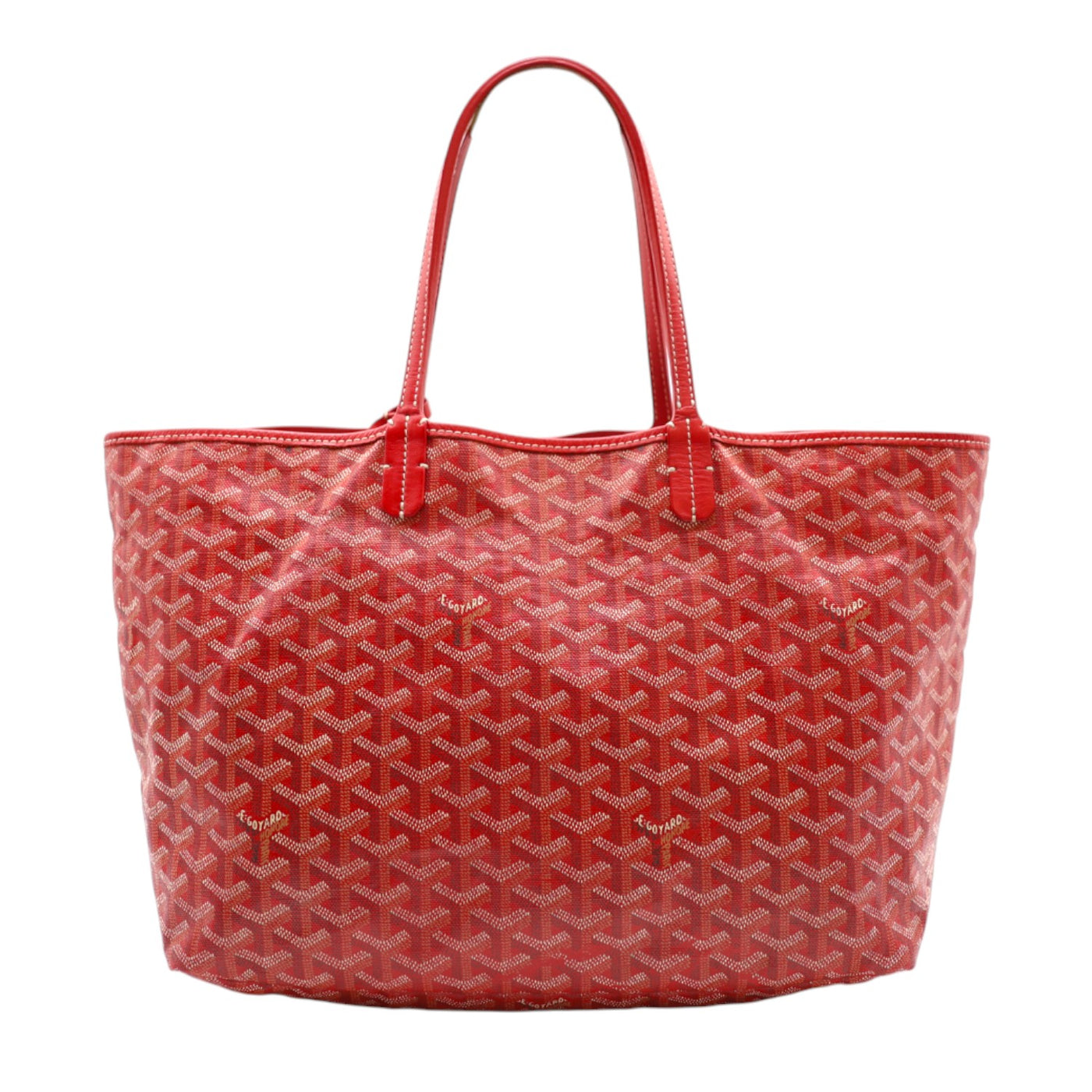 Goyard Saint Louis PM Goyardine Canvas Tote Bag In Red