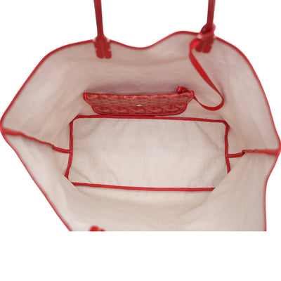 Goyard Saint Louis PM Goyardine Canvas Tote Bag In Red