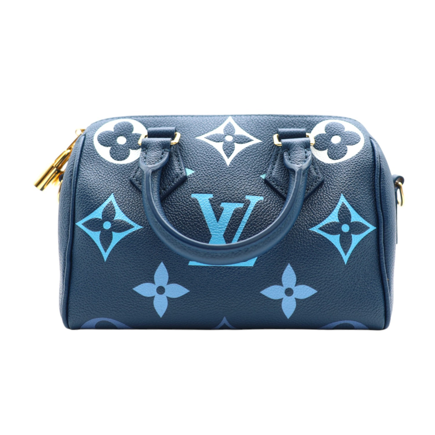 Louis Vuitton Speedy Bandoulière 20 Empreinte Leather Handbag In Blue