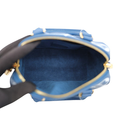 Louis Vuitton Speedy Bandoulière 20 Empreinte Leather Handbag In Blue