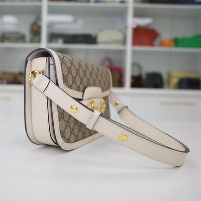 Gucci Horsebit 1955 GG Supreme Monogram Canvas Shoulder Bag