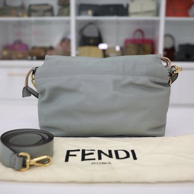 Fendi Mamma Baguette Medium Leather Bag In Green