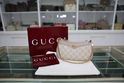 Gucci Ophidia Mini Beige and White GG Supreme Canvas Bag