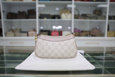 Gucci Ophidia Mini Beige and White GG Supreme Canvas Bag