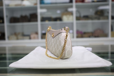 Gucci Ophidia Mini Beige and White GG Supreme Canvas Bag
