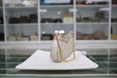 Gucci Ophidia Mini Beige and White GG Supreme Canvas Bag