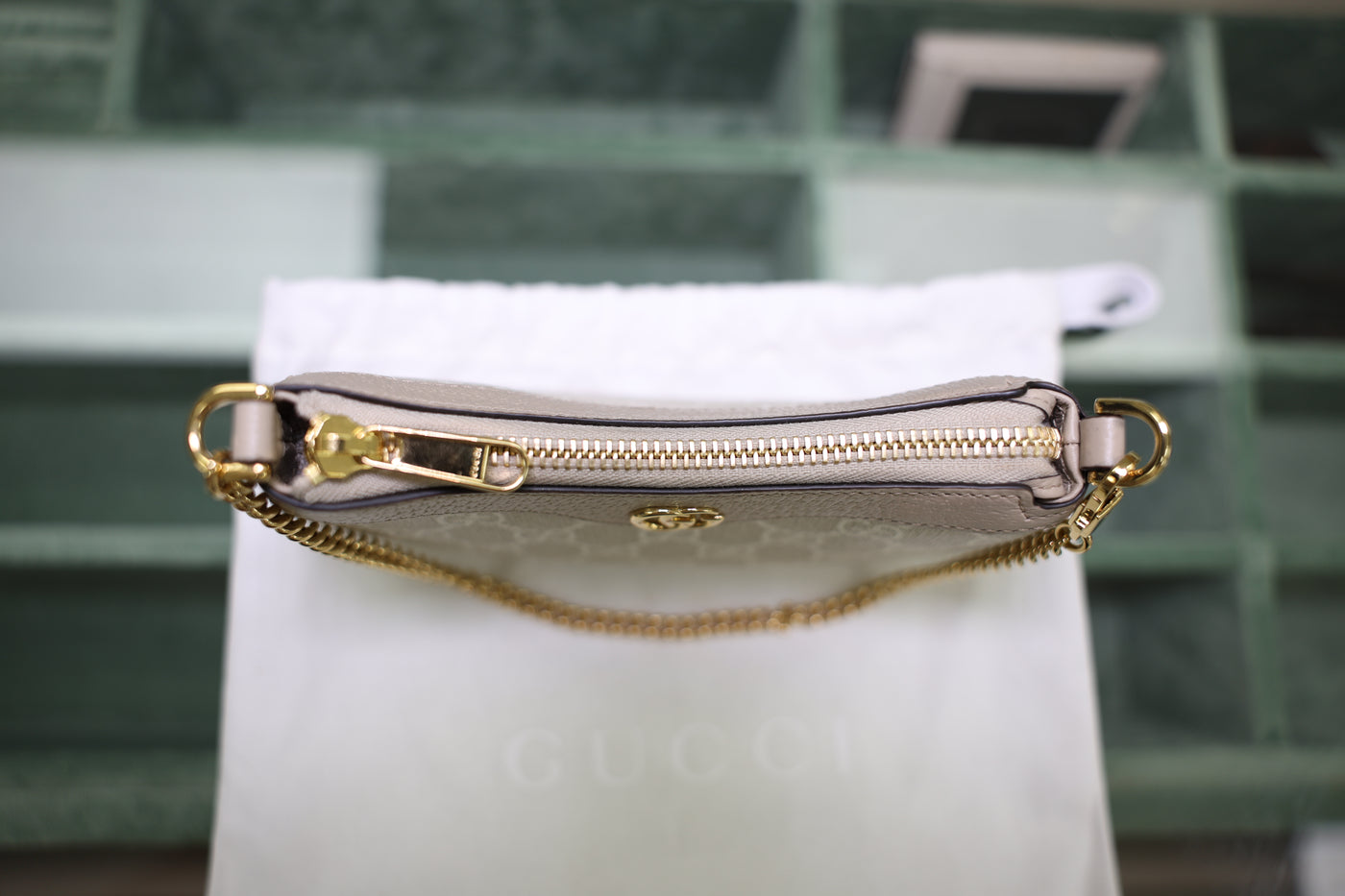 Gucci Ophidia Mini Beige and White GG Supreme Canvas Bag