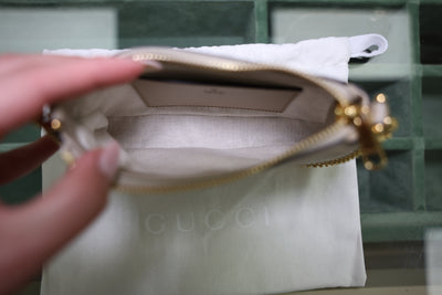 Gucci Ophidia Mini Beige and White GG Supreme Canvas Bag