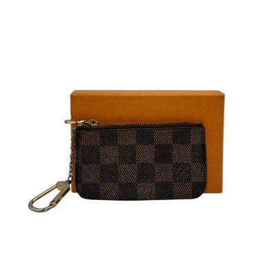 LOUIS VUITTON Leather Key Pouch In Brown