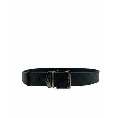 Louis Vuitton Leather Black and Gray Belt