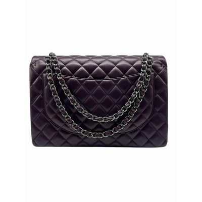 Classic Double Flap Bag Quilted Purple Maxi