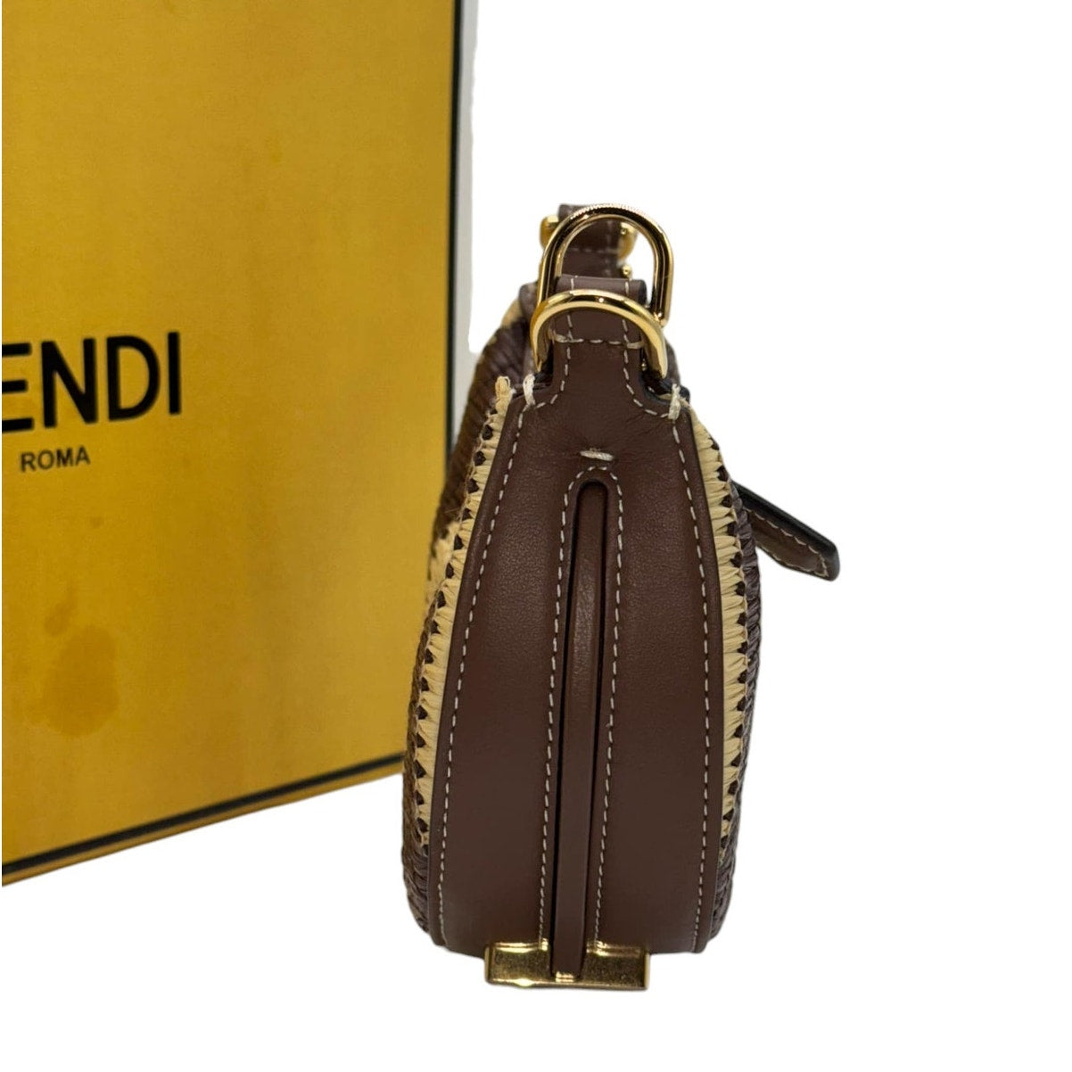 FENDI Mini Women's Handbag in Brown & Beige