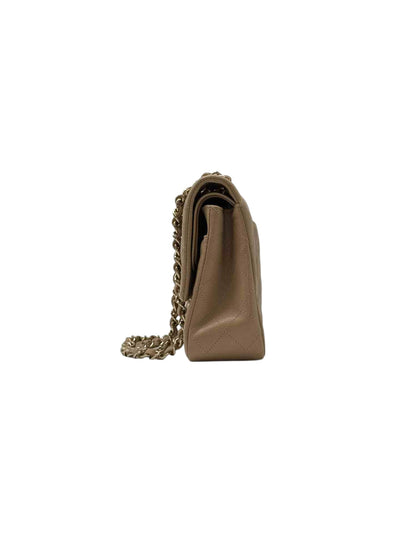 CHANEL Medium Double Flap Caviar Leather In Beige
