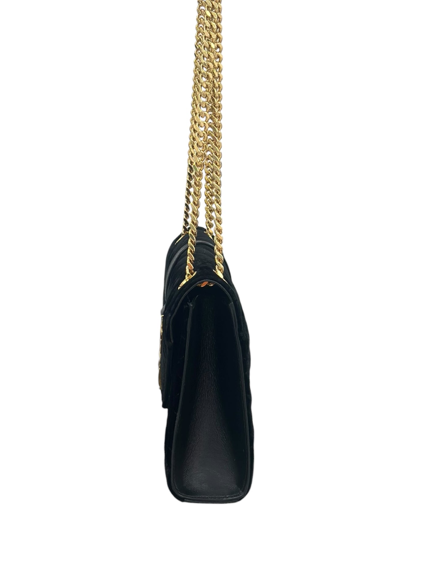 YSL Envelope Handbag in Black Velvet