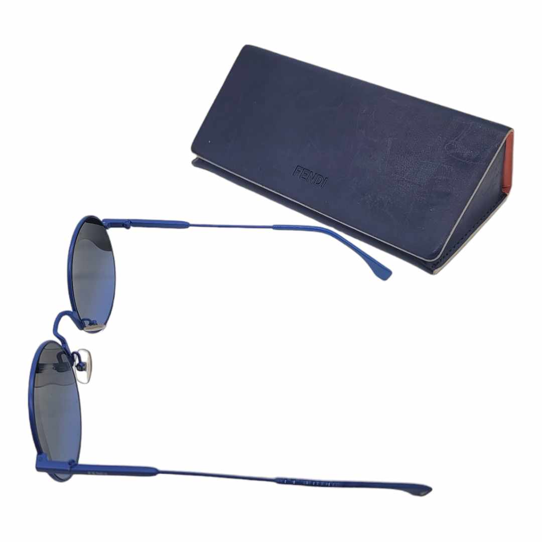 Fendi Metal Sunglasses Blue Gradient Round Lenses FF 0248/S