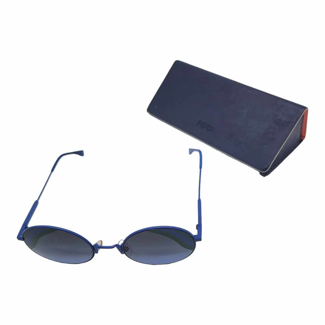Fendi Metal Sunglasses Blue Gradient Round Lenses FF 0248/S