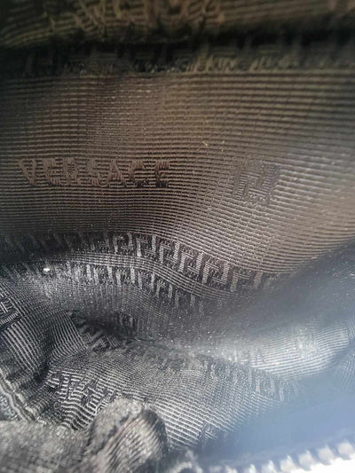 Versace Black Nylon and Leather Trim Mini Medusa Backpack