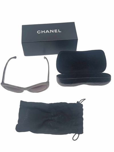 Chanel Sunglasses Brown Striped Cat Eye Frames 5294141615556018140