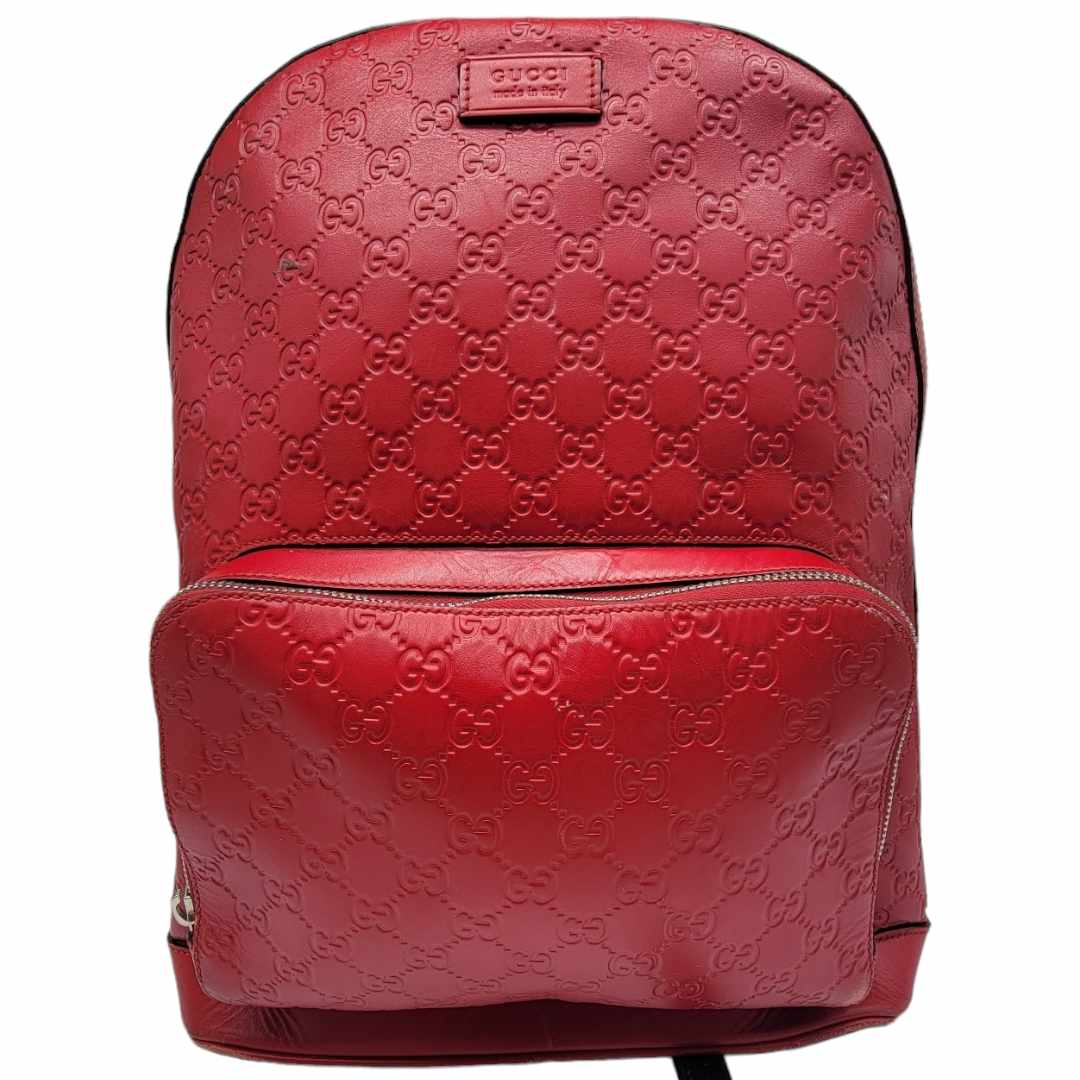 Gucci GG Supreme Monogram Leather Backpack Red