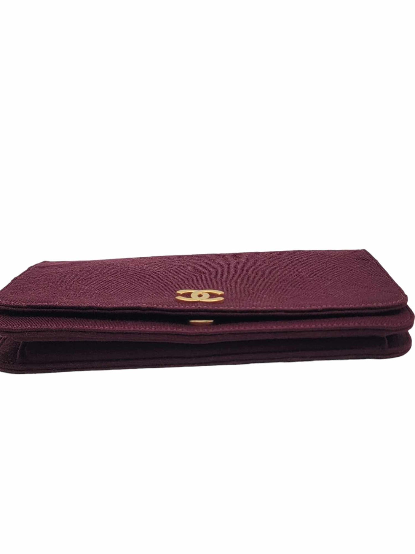 CHANEL Burgundy Quilted Jersey Clutch Bag