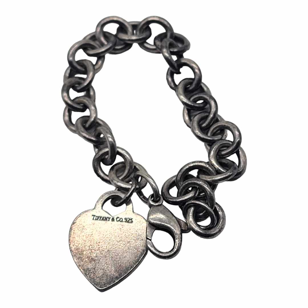 Vintage Tiffany & Co. Heart Tag Sterling Silver 925 Charm Bracelet 7 inch