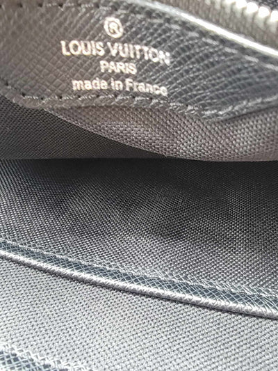 Louis Vuitton Black Leather Briefcase Business Bag