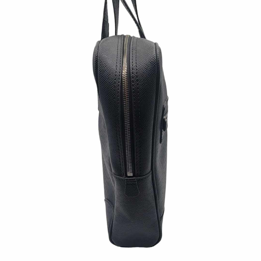 Louis Vuitton Black Leather Briefcase Business Bag