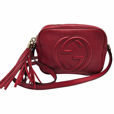 Gucci GG Red Leather Crossbody Bag