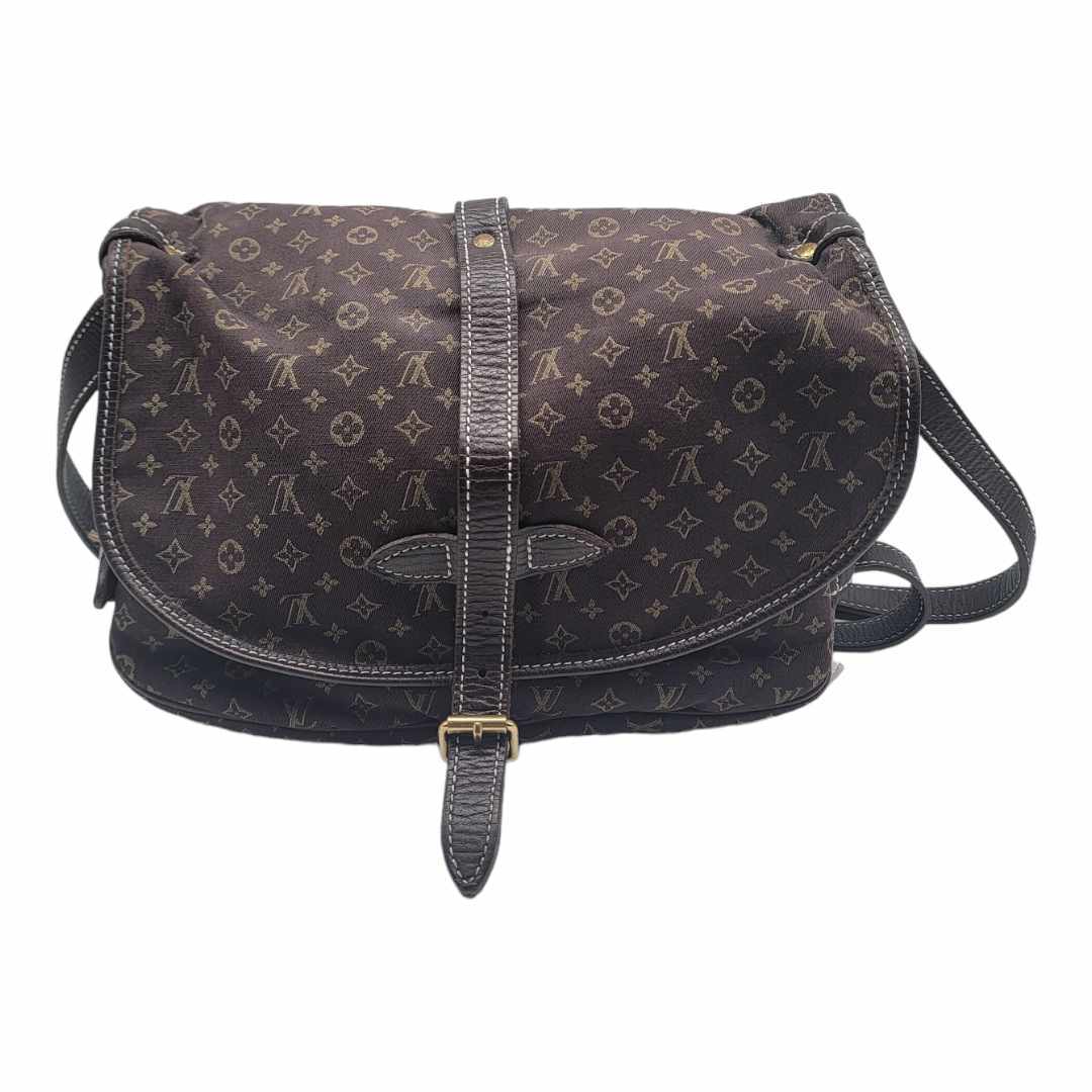 Louis Vuitton Saumur MM Ebene Brown Monogram Mini Lin Shoulder Bag