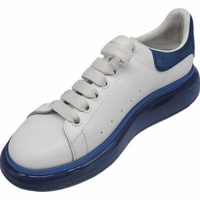Alexander McQueen Oversize Leather Low Trainers White/Blue