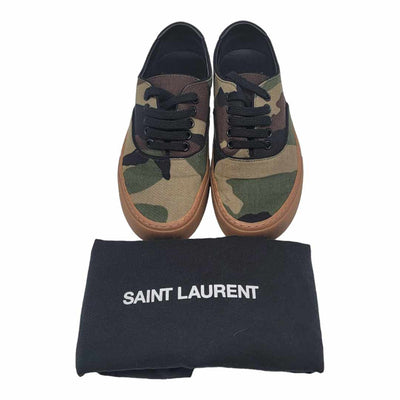 Saint Laurent Camo Canvas Low Top Sneakers