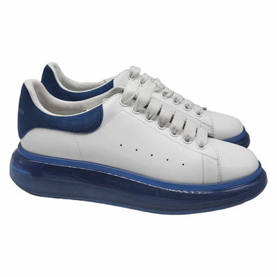 Alexander McQueen Oversize Leather Low Trainers White/Blue