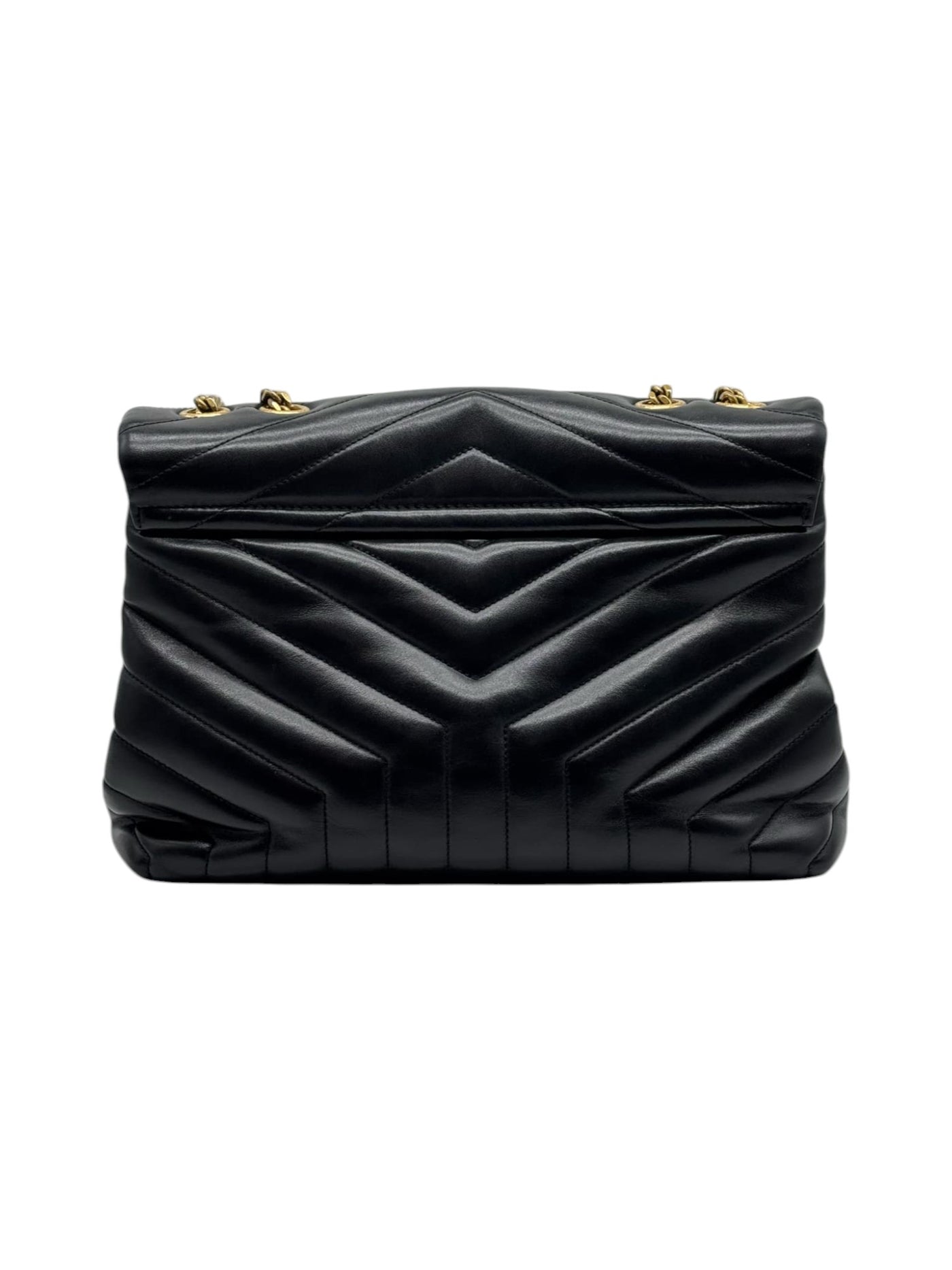 Saint Laurent YSL Loulou Leather Shoulder Bag in Black