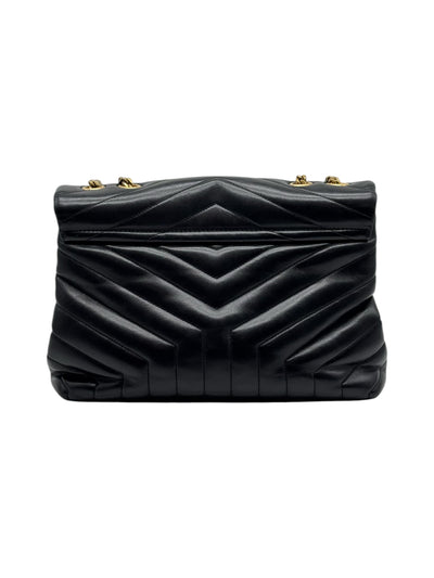 Saint Laurent YSL Loulou Leather Shoulder Bag in Black