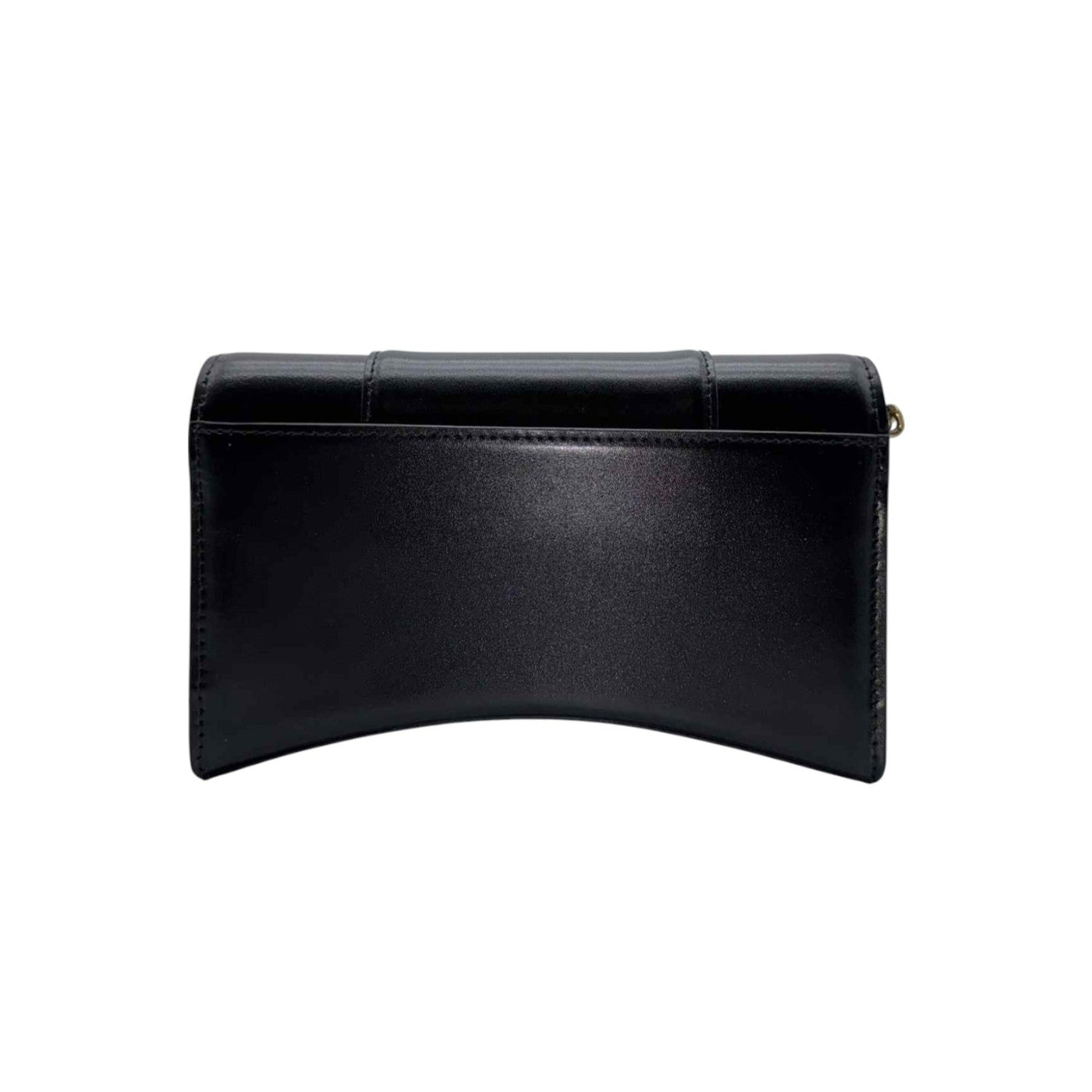 Balenciaga Hourglass Leather Wallet On Chain In Black
