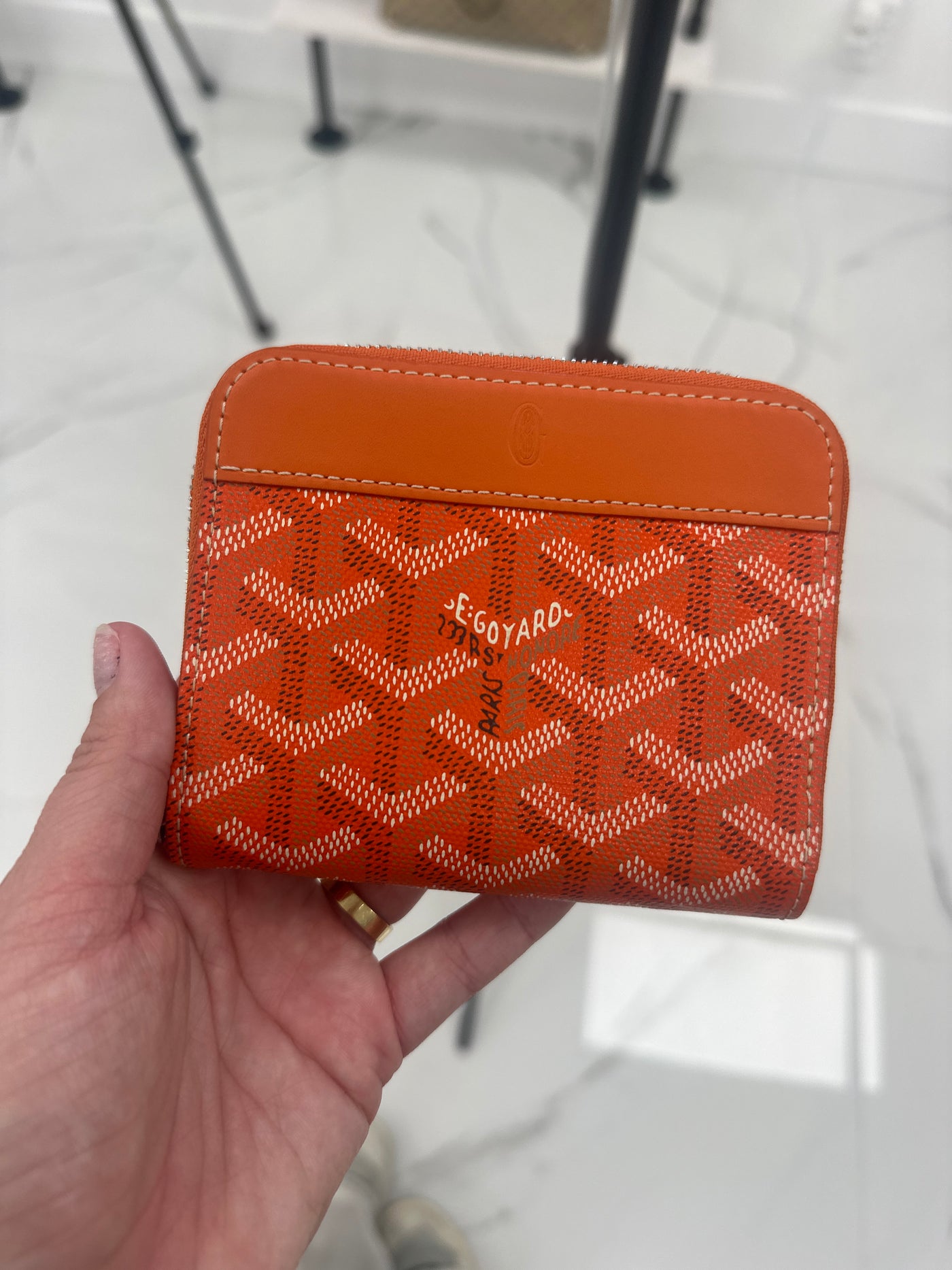 Orange Goyard wallet